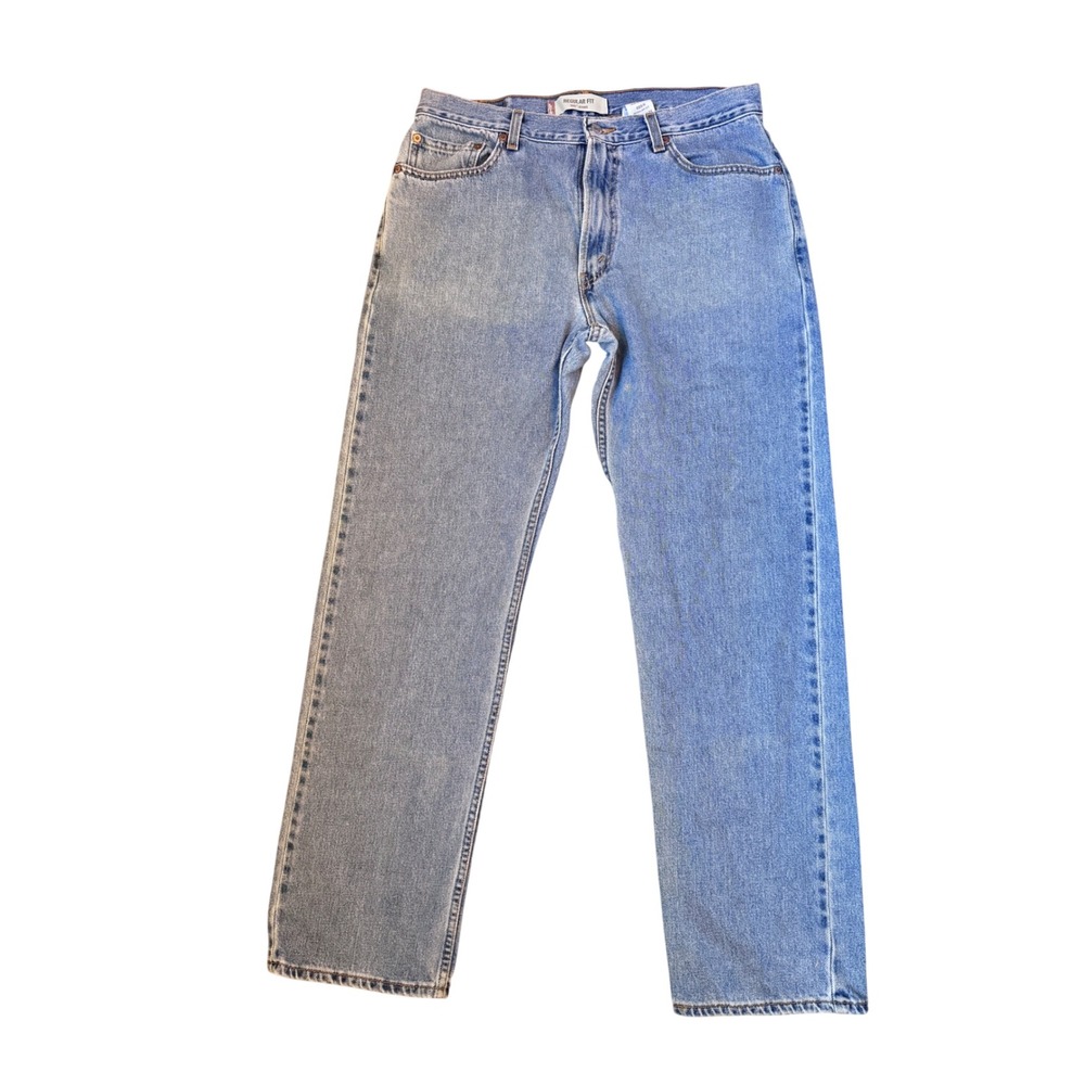 Levis 505 Regular Fit Jean Mens 36x34 Blue Denim Made in USA Vintage Medium Wash